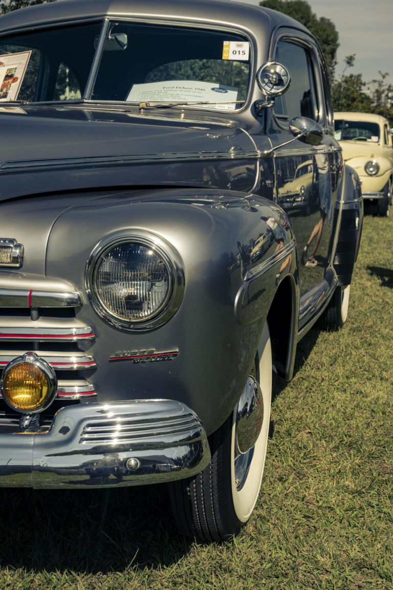 Close-up of vintage cars at a classic car show in Zapopan, Jalisco.